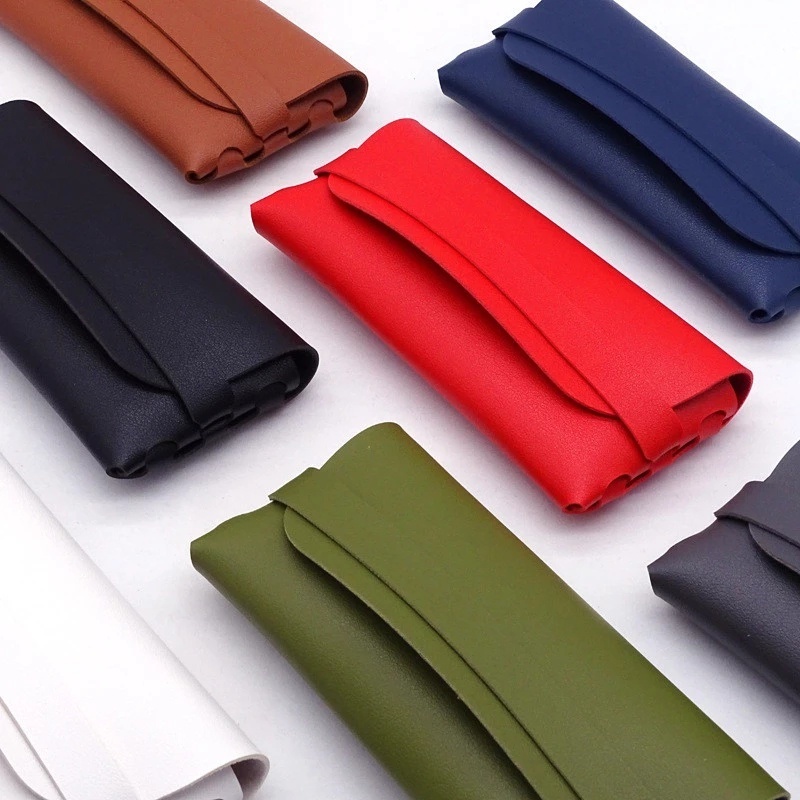 Túi Đựng Mỹ Phẩm / Mắt Kính Bằng PU Mềm Màu Trơn Đa Năng Phong Cách Cổ Điển Thời Trang Cho Nam Và Nữ