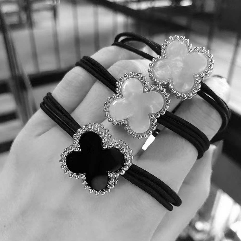 QQMALL Dây Cột Tóc Hình Cỏ Bốn Lá Nhỏ Xinh Thời Trang Cho Bạn Gái