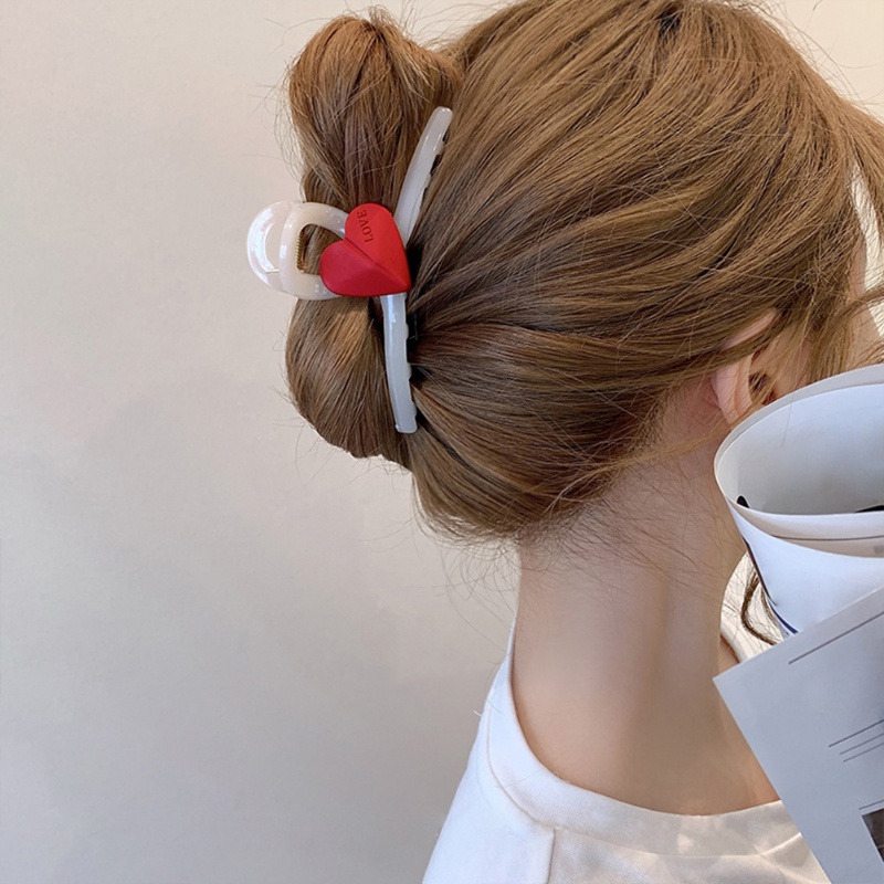 Kẹp Càng Cua Bằng Acrylic Màu Kẹo Ngọt Hình Trái Tim Cho Nữ