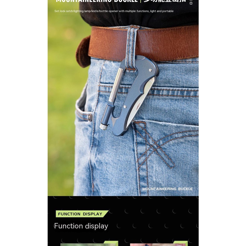 Móc Khóa Chữ D Đa Năng Bằng Hợp Kim Nhôm Cho Hoạt Động Leo Núi Ngoài Trời