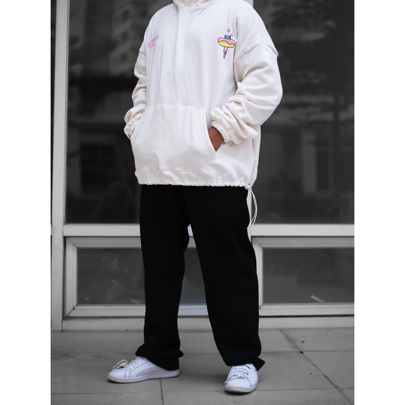 Áo Hoodie DONUT SPACESHIP unisex form rộng kèm ảnh thật