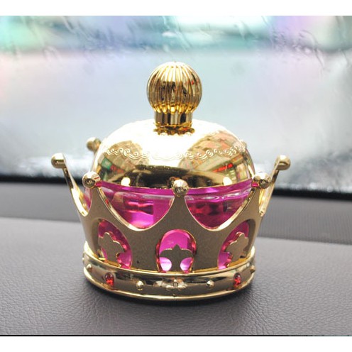 Nước hoa xe hơi hình vương miện thời trang, đính đá, tặng miếng chống trượt