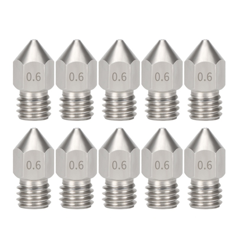 Set 10 Vòi Phun MK8 M6 Sợi Nhỏ 1 75mm Đầu Phun 3 5 0 2 0 3 0 4 0 5 0 6 0 8 1 0mm Cho Máy In 3D