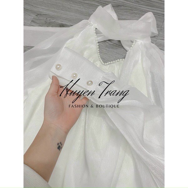 Áo sơ mi tơ ánh tiểu thư siêu sang