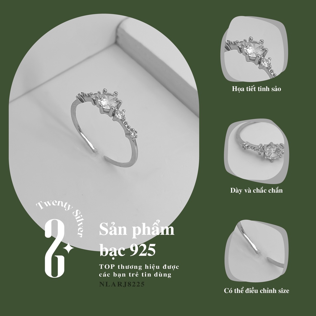 Nhẫn Bạc S925 Crown Diamond NLARJ8225. Nhẫn Bạc Nữ 20Silver