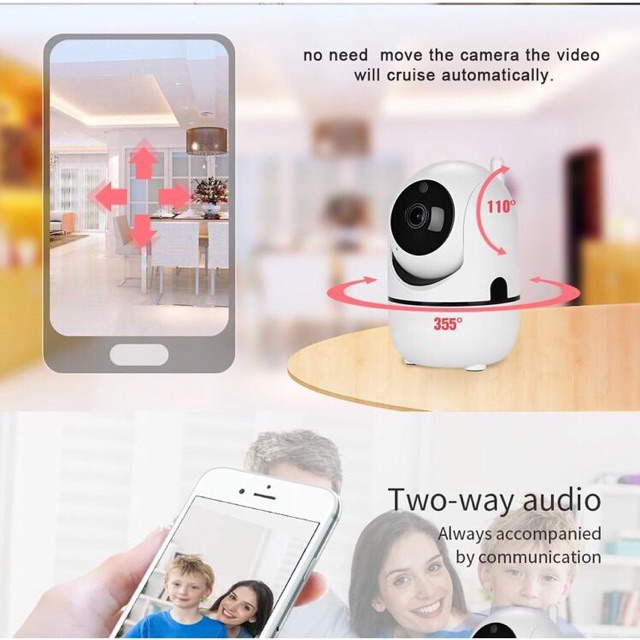 [Mã 154ELSALE2 giảm 7% đơn 300K] Camera wifi Chuyển động theo người tặng kèm thẻ nhớ 32gb