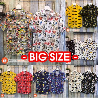 [Yeah1Shop]- Áo sơ mi hoạt hình bigsize ( 85kg- 100kg) (SMHH)