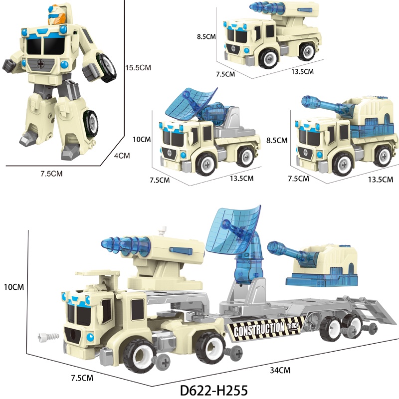 Đồ Chơi Lắp Ráp Xe Cứu Hỏa Biến Hình DIY Cho Bé