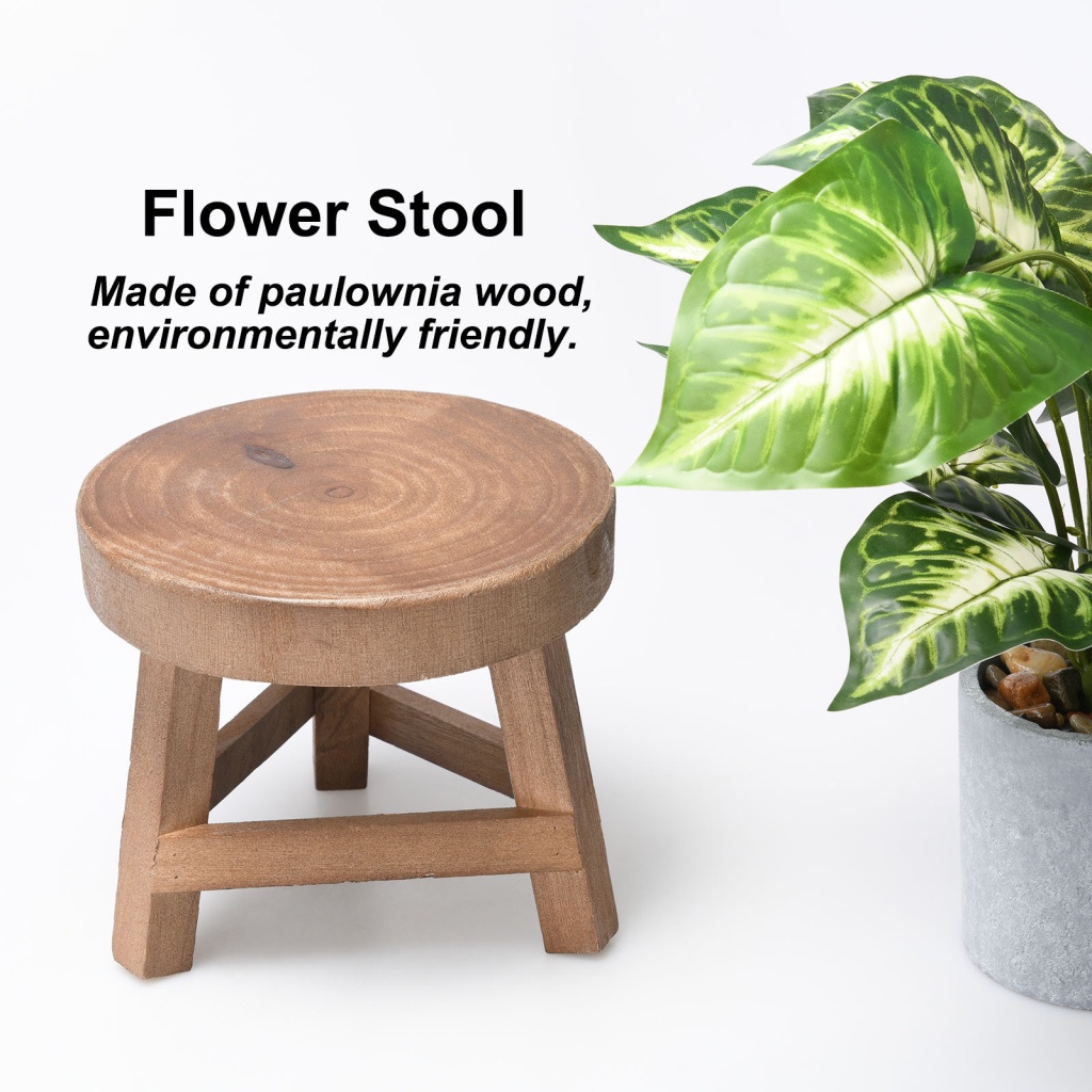 Giá Đỡ Chậu Hoa Hình Tròn Mini Bằng Gỗ Thân Thiện Với Môi Trường Trang Trí Nhà Cửa / Sân Vườn