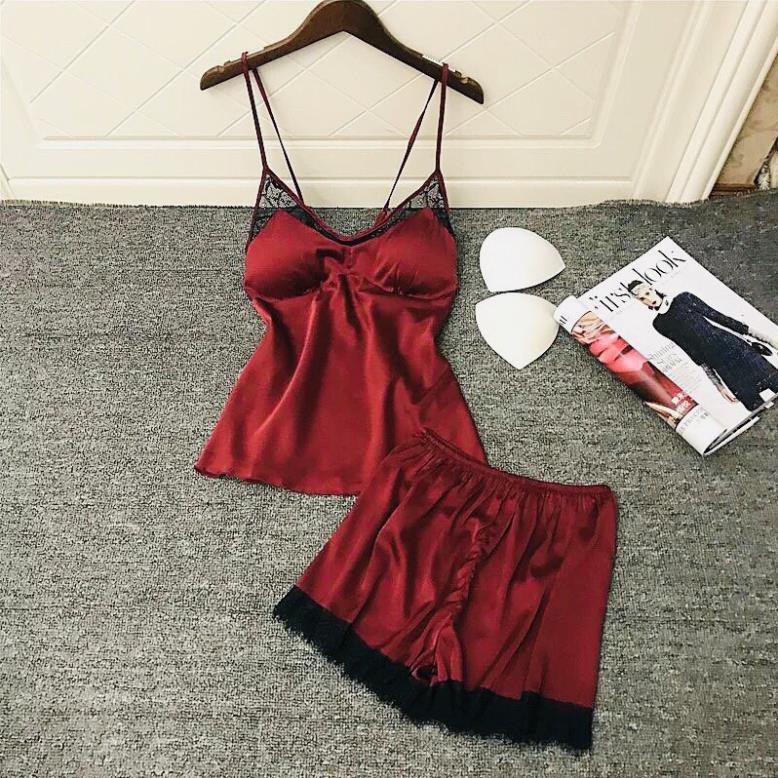 Bộ ngủ đùi phối ren