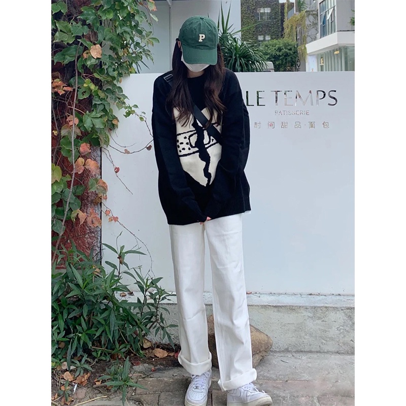 Quần jean nữ ống suông rộng 22cm màu trắng phong cách học sinh MSC6 | BigBuy360 - bigbuy360.vn