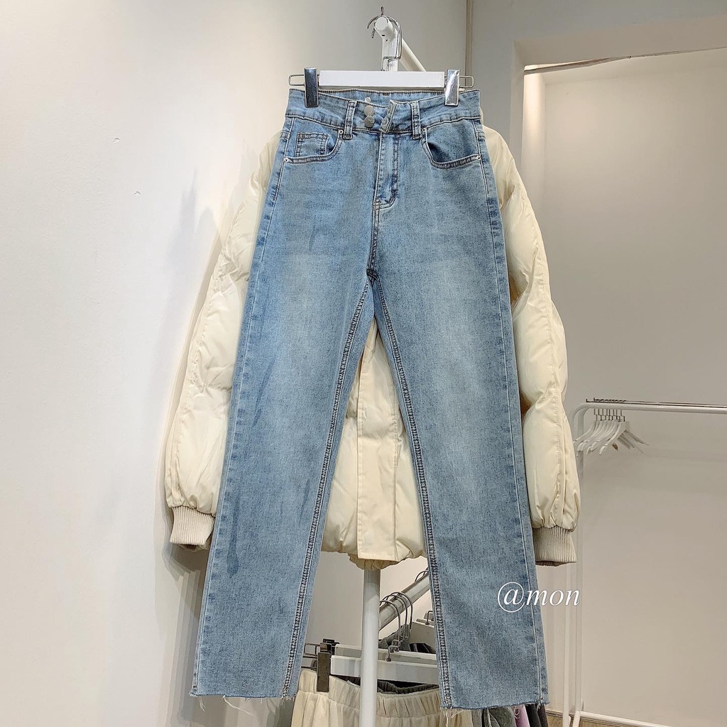 210701 Quần jeans nữ - quần jeans co giãn ống đứng - quần jeans ulzzang size S,M,L