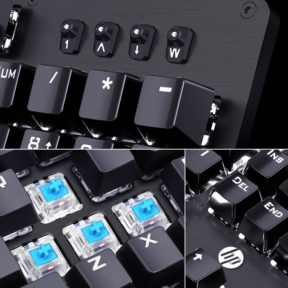 Bàn Phím Cơ HP GK100 Phiên Bản 6 Màu Led với 20 chế độ hiệu ứng tùy chỉnh tuyệt đẹp (Màu Đen) - NK