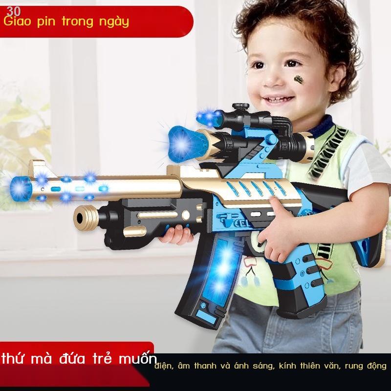 Đồ chơi trẻ em súng điện có âm thanh và nhạc nhẹ rung động kính thiên văn cậu bé bắn tỉa tiểu liên mô hình 3 tuổi 6