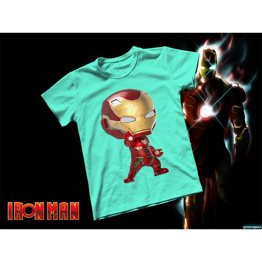 Áo thun Cotton Unisex - Movie - Iron Man - Iron man Mark XLVIII Chibi