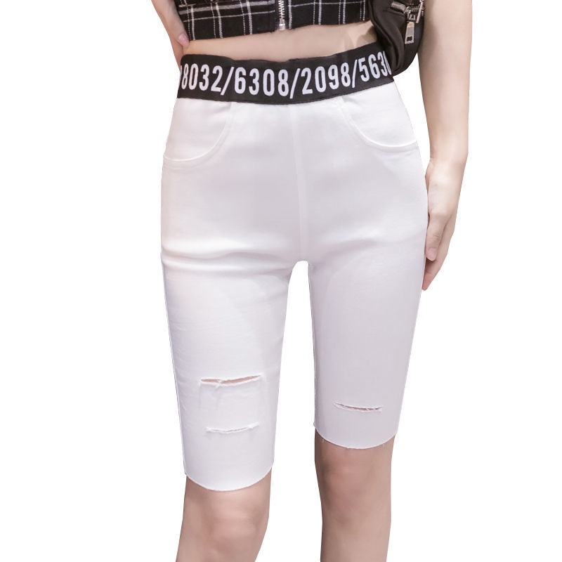 Quần Short Denim In Chữ Thời Trang Năng Động 165474 Quần Dài Nữ Bó Sát Thời Trang Quyến Rũ
