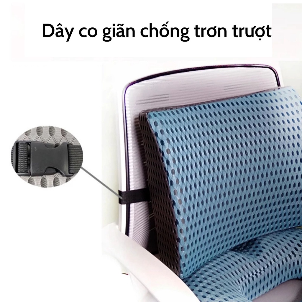 Đệm tựa lưng văn phòng Nệm ngồi chống đau xương cụt Đệm tựa lưng oto thiết kế công thái học Memory Foam