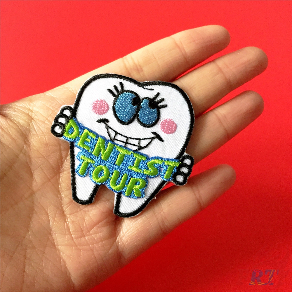 Miếng ủi áo bằng vải thêu hình răng vui nhộn/bảo vệ môi trường