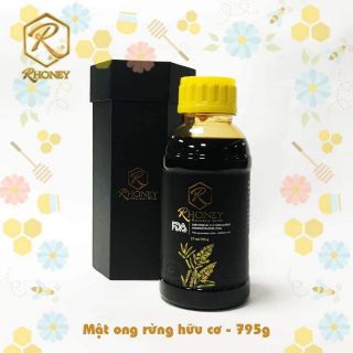 MẬT ONG RỪNG HỮU CƠ CAO CẤP RHONEY- Chai 795gr (27oz)có hộp đựng sang trọng