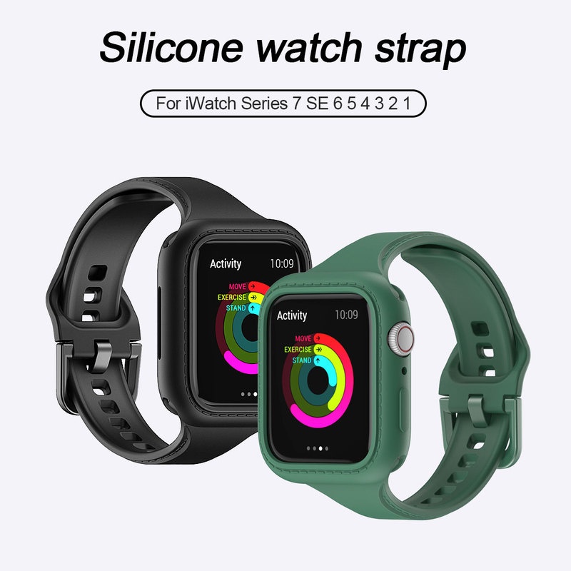 Dây Silicone Thay Thế Cho ĐồNg Hồ Apple iWatch Series 7 6 SE 5 4 3 2 4 3 2 44mm 40mm 38mm 42mm 45mm