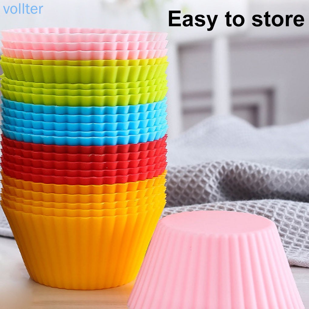 Set 10 Cốc Silicon Dùng Làm Bánh Cupcake Tiện Dụng