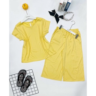 Đồ Bộ Nữ Mặc Nhà Đi Chơi Tone Lanh ChiPansy F21 VNXK Quần Lửng Ống Rộng Vải Cao Cấp Thoáng Mát Giá Rẻ