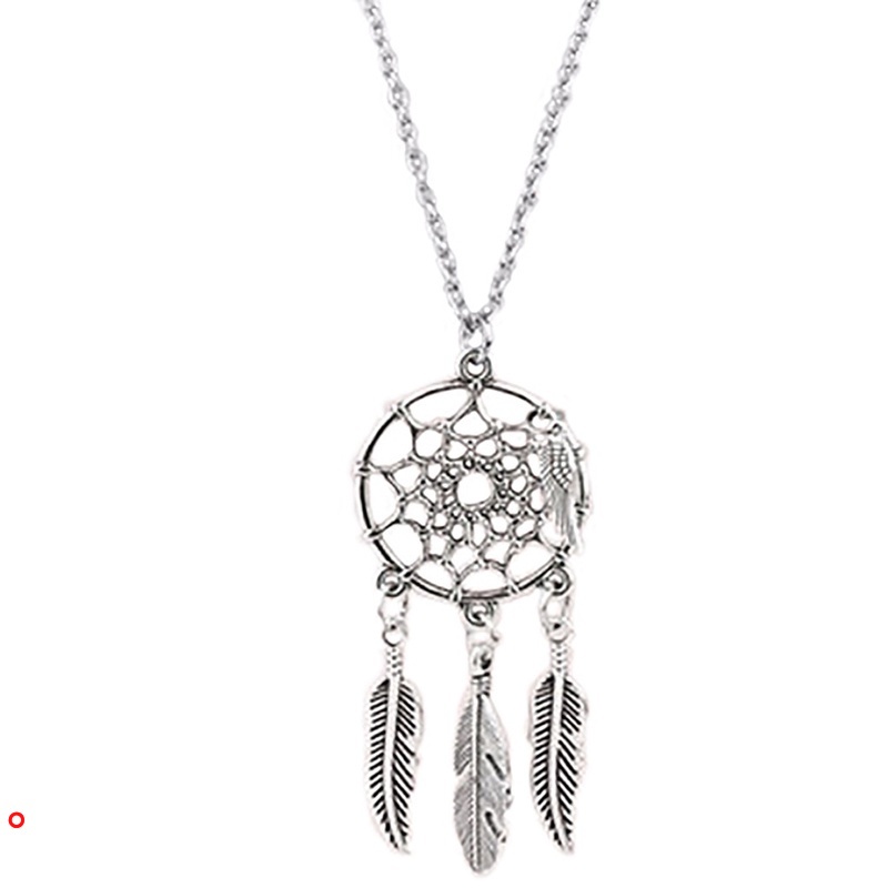 Vòng cổ mặt Dreamcatcher đính lông vũ