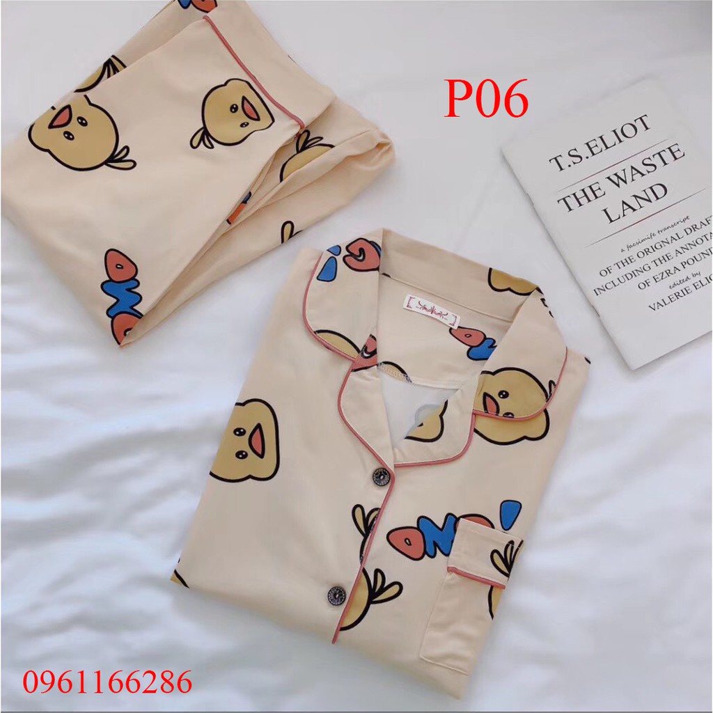 Đồ Bộ Pijama Dài Tay Lụa, Đồ Ngủ Pizama Nữ - Phong Cách Hàn Quốc - Sợi Tơ Sữa Cao Cấp Mềm, Mịn - Siêu Dễ Thương