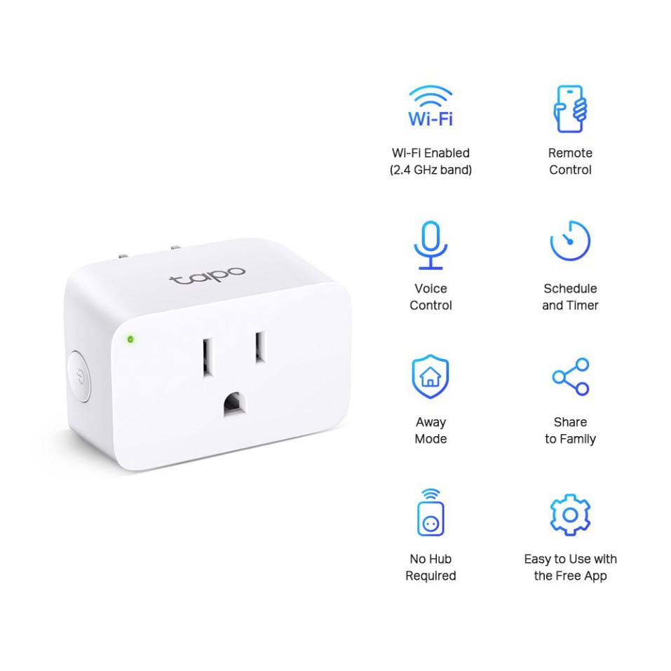 TP-Link Tapo P105 và Tapo P100 - Ổ Cắm Điện Wifi Thông Minh, Hẹn giờ tắt mở, điều khiển từ xa qua app Tapo - BH 2 Năm