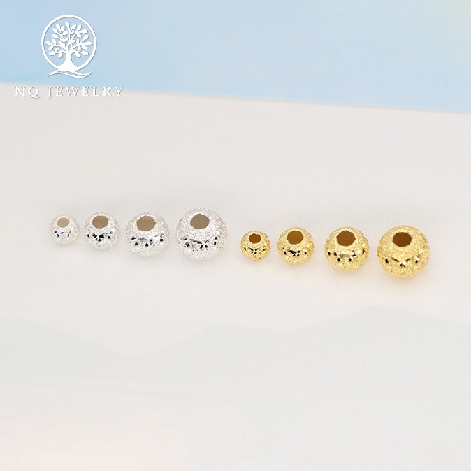 Charm bi bạc xỏ ngang có họa tiết - NQ Jewelry
