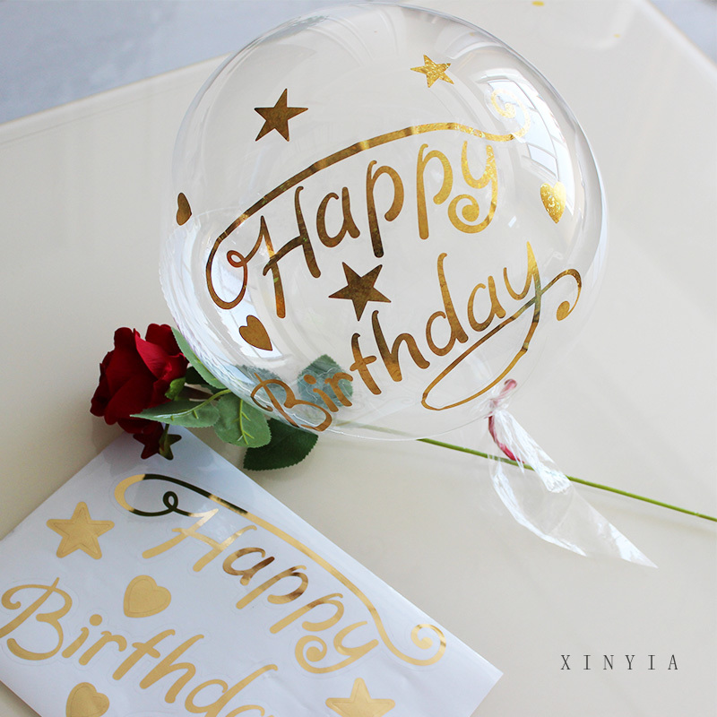 Sticker hình bong bóng trong suốt dán trang trí tiệc sinh nhật chất lượng cao