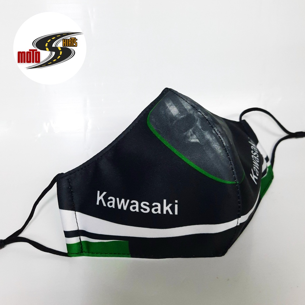 KHẨU TRANG XE ĐUA KAWASAKI MOTO GP FORM NAM NỮ - 4 LỚP BẢO VỆ " KHÁNG GIỌT BẮN - SIÊU KHÁNG KHUẨN " Made in Thailand