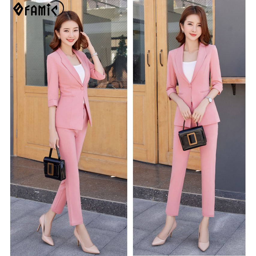 Bộ Vest Nữ ❤️𝑭𝑹𝑬𝑬𝑺𝑯𝑰𝑷❤️ Giảm 5k khi nhập mã [ BLAZER ] Vest Công Sở gồm Áo Vest Tay Lở Quần Dài Kèm Áo Trong