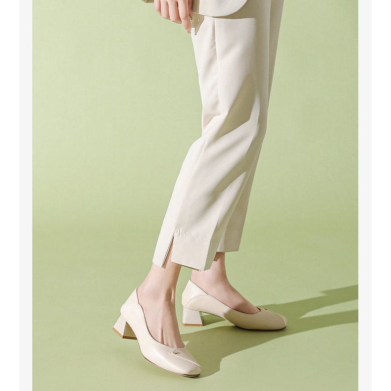 Giày cao gót Dusto da mềm mịn, gót 4cm