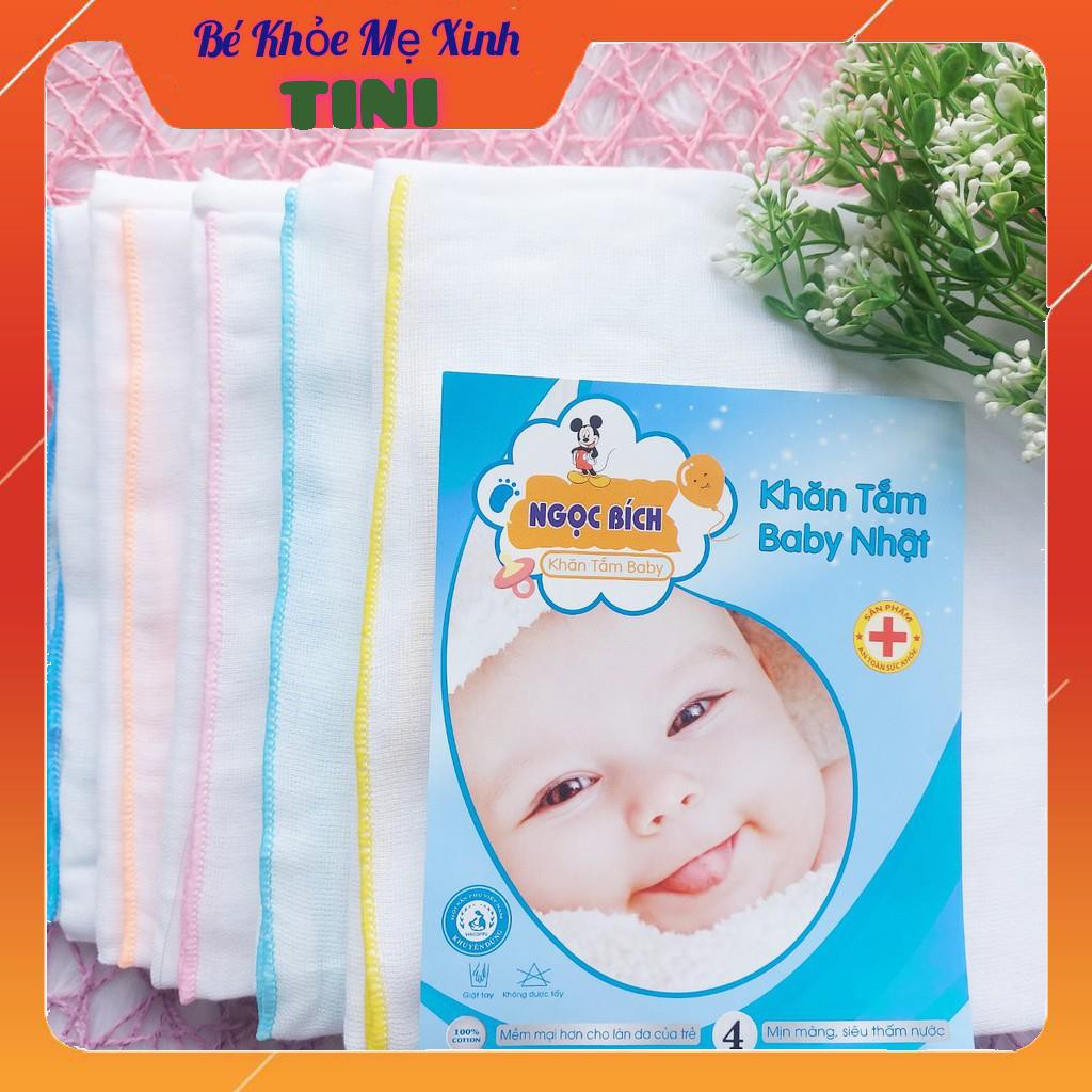 Khăn tắm baby Nhật 4 lớp Ngọc Bích cho bé sơ sinh