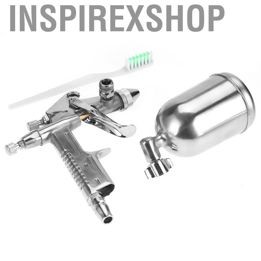 Inspirexshop Spray Gun  Fine Atomization Professional 125ml Capacity Gravity Feed C Type Quick Connector Air with Brush for Wall Wood Automobile