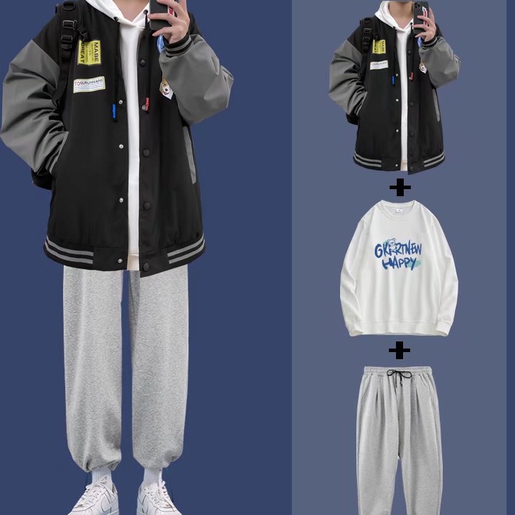 Áo khoác bóng chày thêu chữ thời trang cho nam new in hoa áo dài tay khoác ifashion Hàn Quốc Thêu thùa top jacket