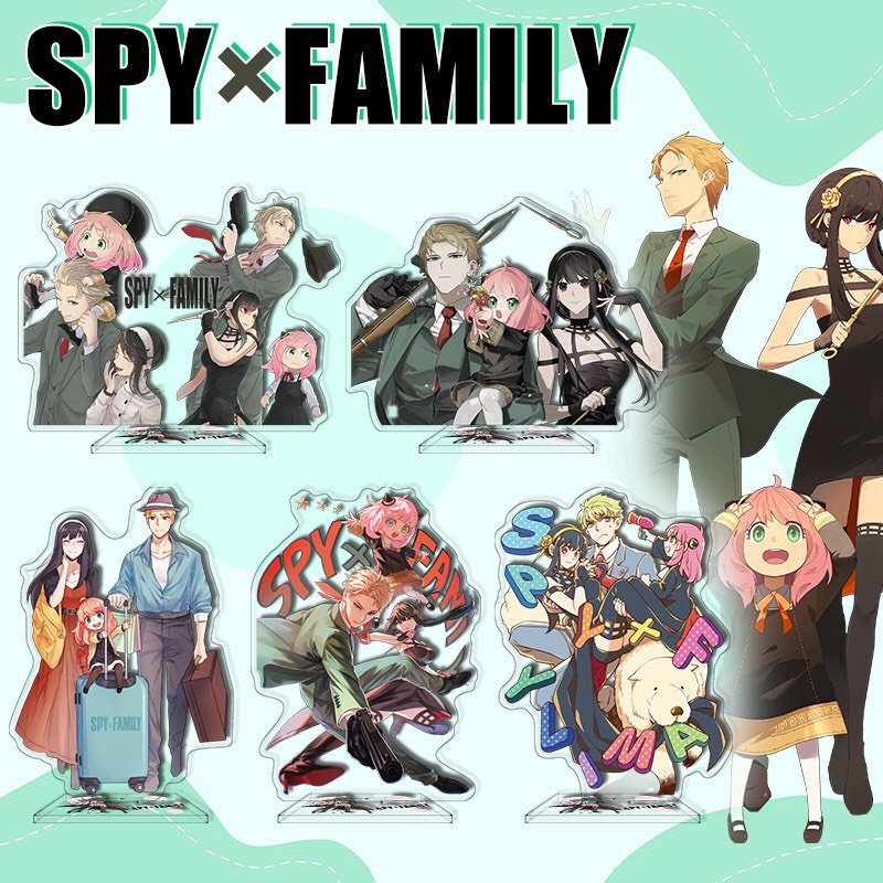 Mô hình SPY X FAMILY standee Gia Đình Điệp Viên tượng mica trong acrylic anime chibi trưng bày
