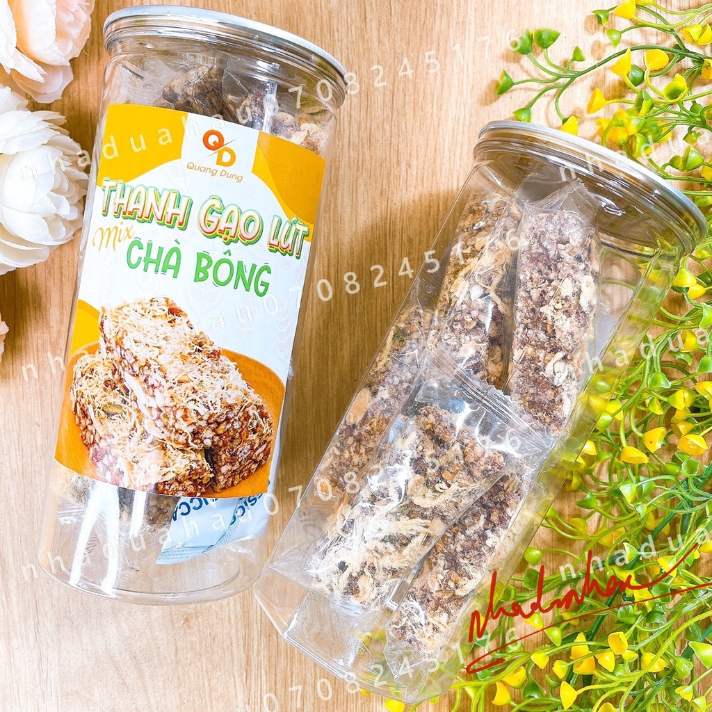 Hot - Một lon thanh gạo lứt ngũ cốc dinh dưỡng ăn kiêng hàng xưởngVN lon 300gam