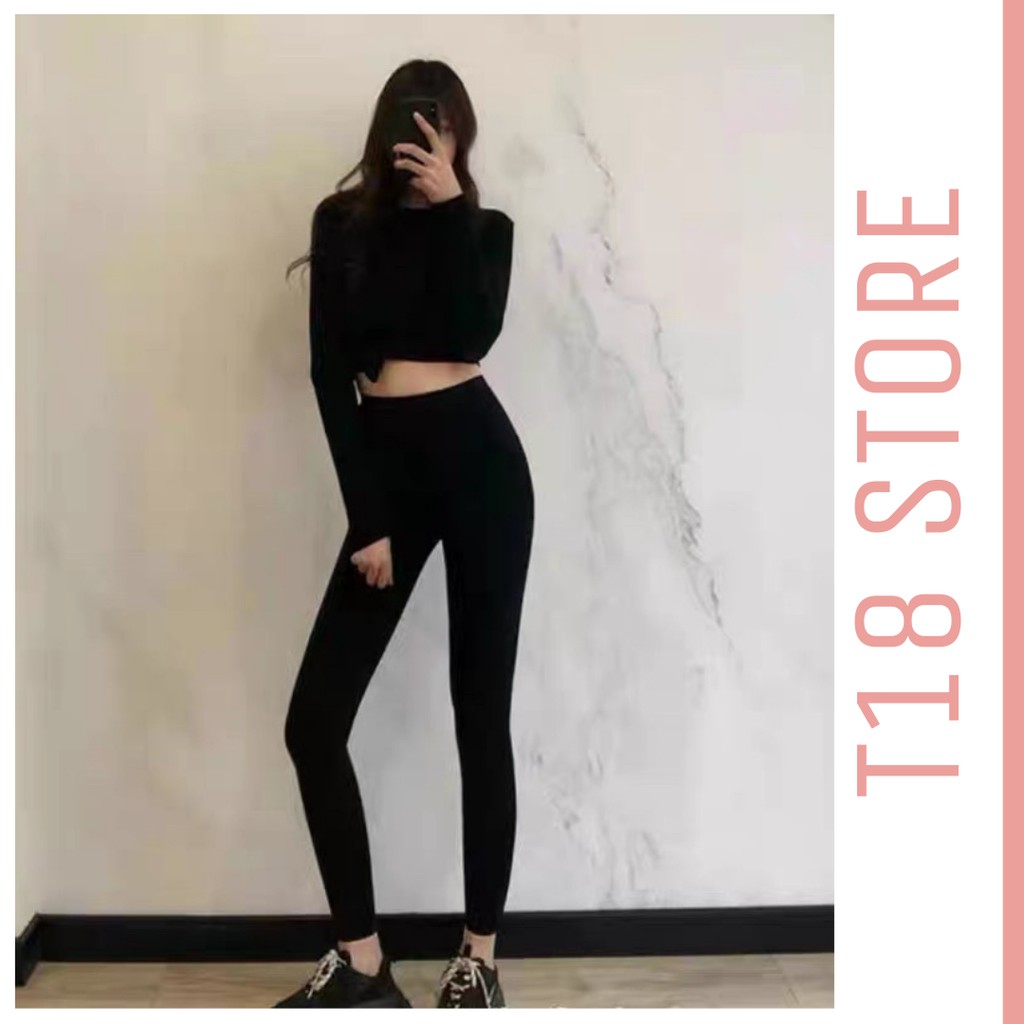 Quần legging nữ dài cạp cao nâng mông cao cấp bigsize T18 STORE QL02