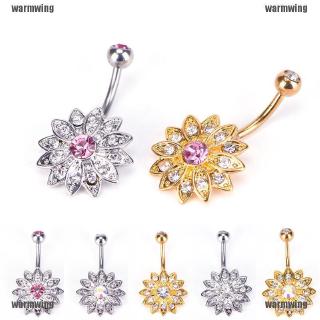 Khuyên Rốn Hình Hoa Đính Đá Pha Lê