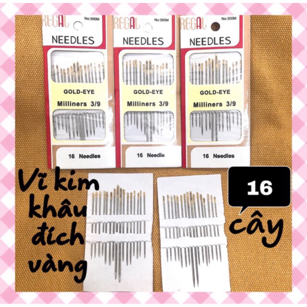 <COMBO GIÁ TỐT> 10 cuộn chỉ may đủ màu đẹp lung linh loại tốt + vĩ 16 kim khâu đủ size