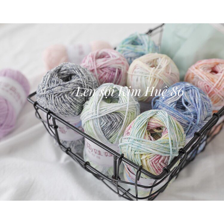 Len Baby Yarn màu loang cuộn 40g