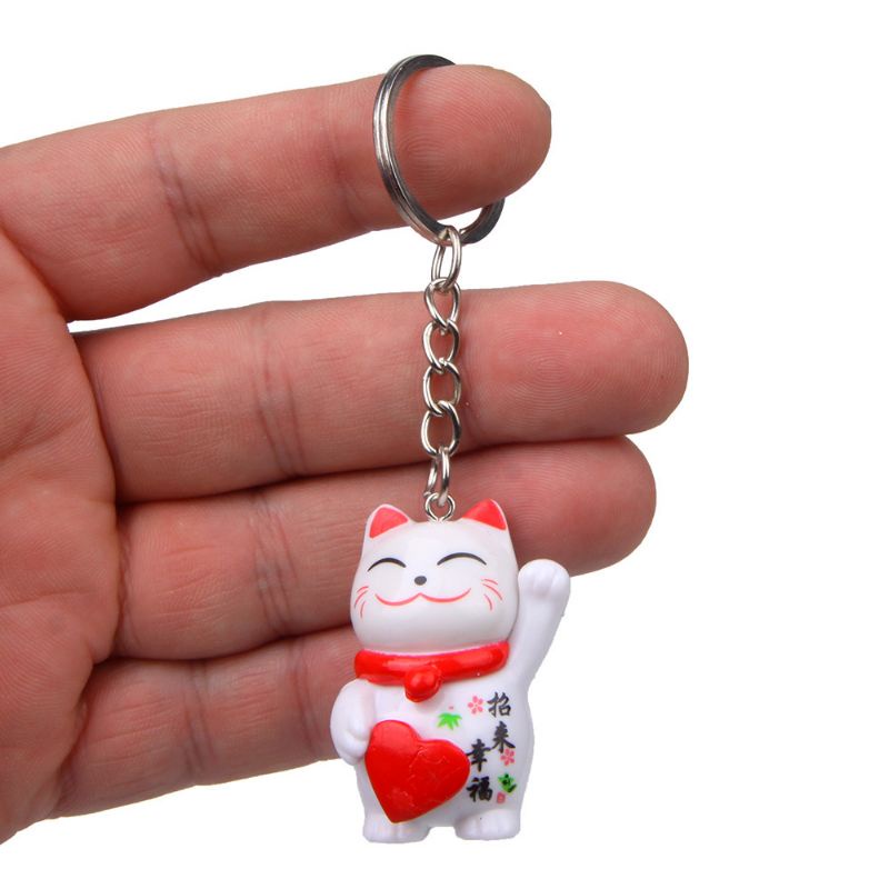 Móc khóa mèo may mắn,,,
