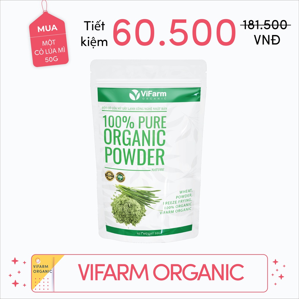 Bột Cỏ Lúa Mì Nguyên Chất 100% ViFarm 50Gram | BigBuy360 - bigbuy360.vn