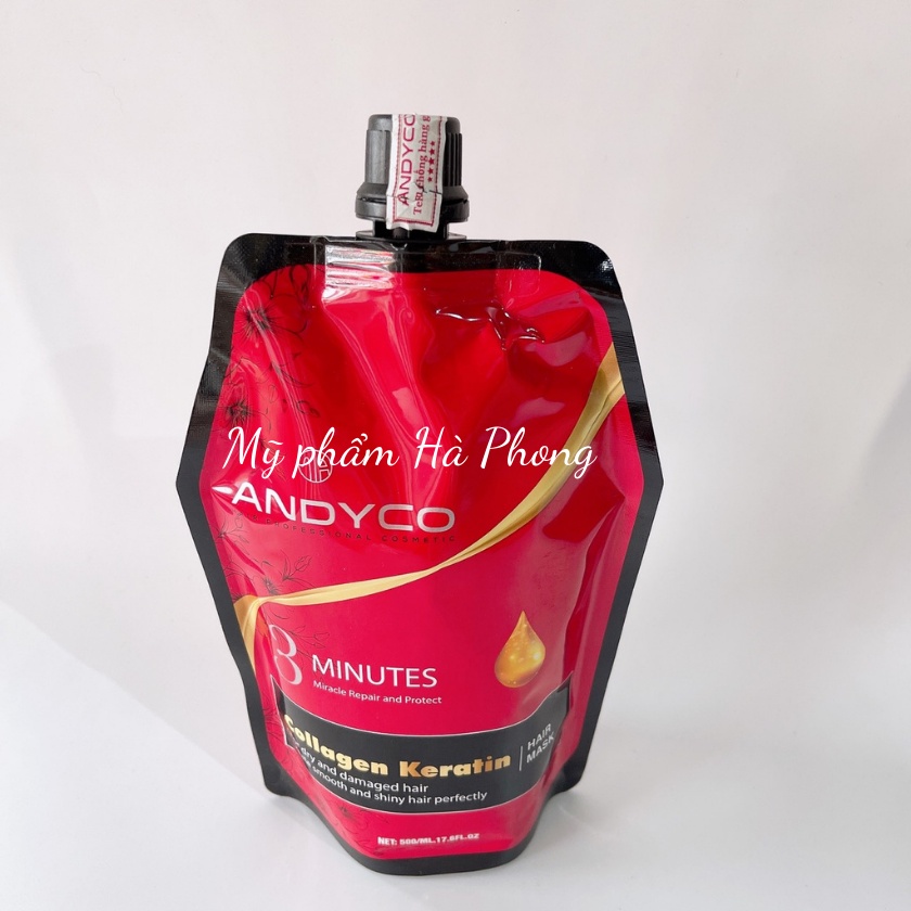Hấp Tóc ANDYCO Collagen & Keratin  - Mặt Nạ Dưỡng Tóc Andyco Chỉ Với 5 Phút Đã Có Mái Tóc Mềm Mượt 500ml