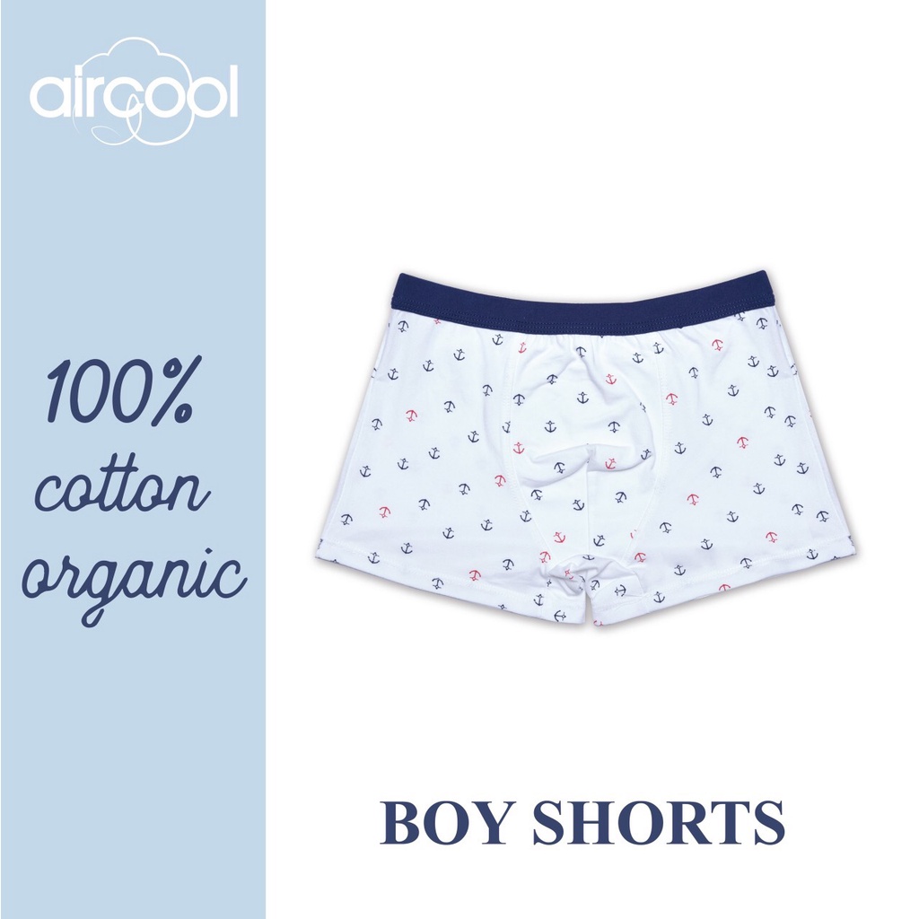 Quần lót bé trai cotton organic ⚓ Set 3 quần chip đùi bé trai AIRCOOL, sip đùi bé trai 5-14 tuổi (20-50kg)