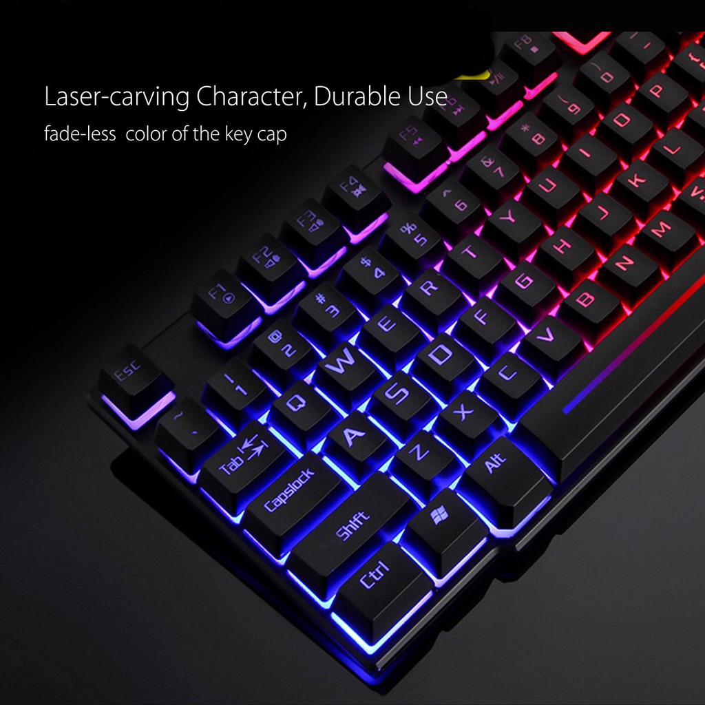 Bộ Bàn Phím, Chuột giả cơ GAMING T6 LED 7 MÀU CAO CẤP + TẶNG LÓT CHUỘT ĐẸP | WebRaoVat - webraovat.net.vn