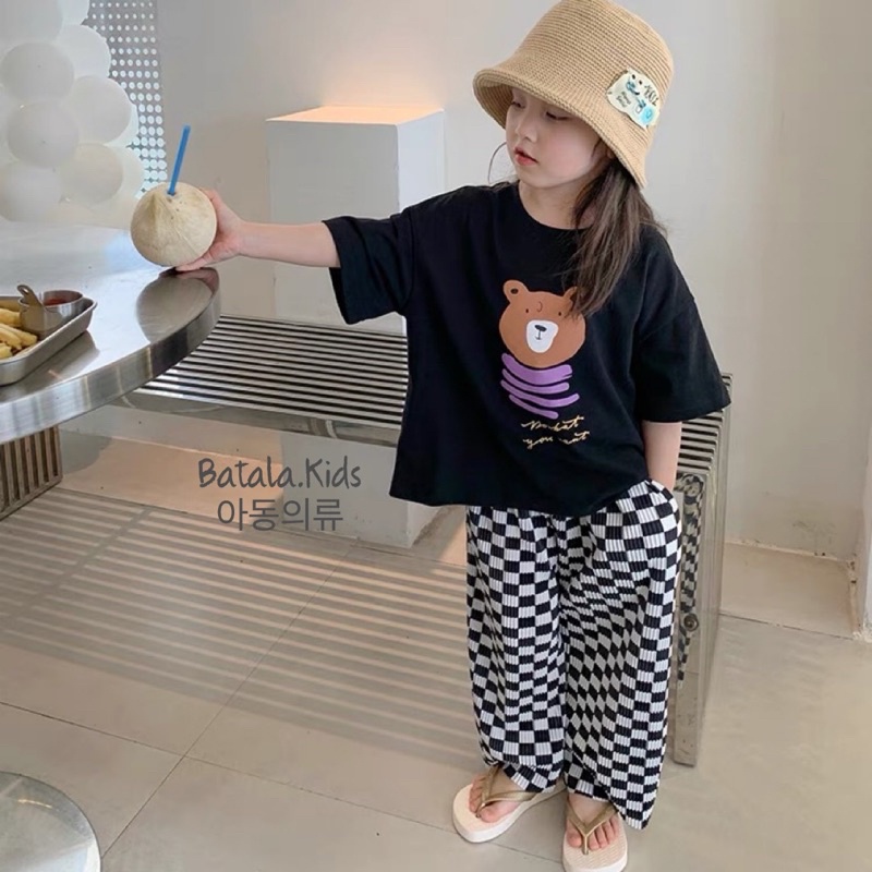 Áo phông trẻ em 100% cotton BATALA KIDS, áo thun cho bé trai và bé gái kiểu dáng thụng Hàn Quốc từ 1-7 tuổi GAU4M