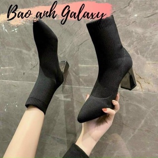 Giày bốt len đế tráng gương cao 7 phân .